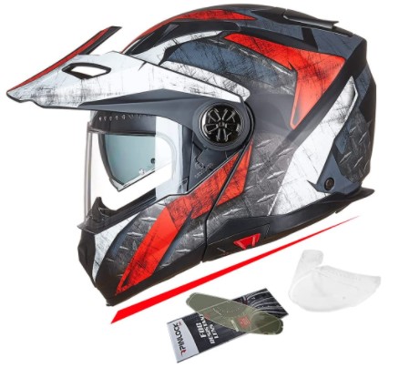 ILM Motorcycle Full Face Modular ATV Helmet Three in One Casco with Pinlock Anti Fog Visor for Men Women