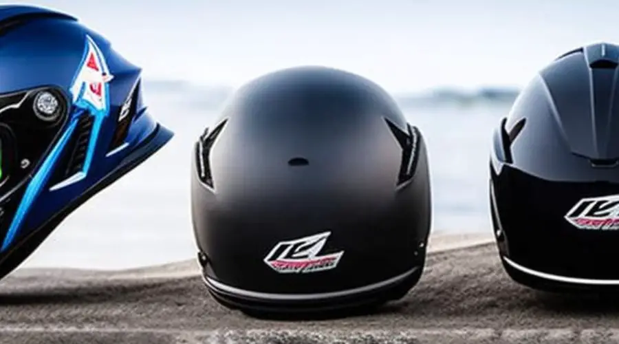 What are the three types of motorcycle helmets