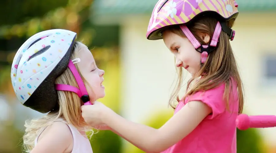 Why do kids wear white helmets